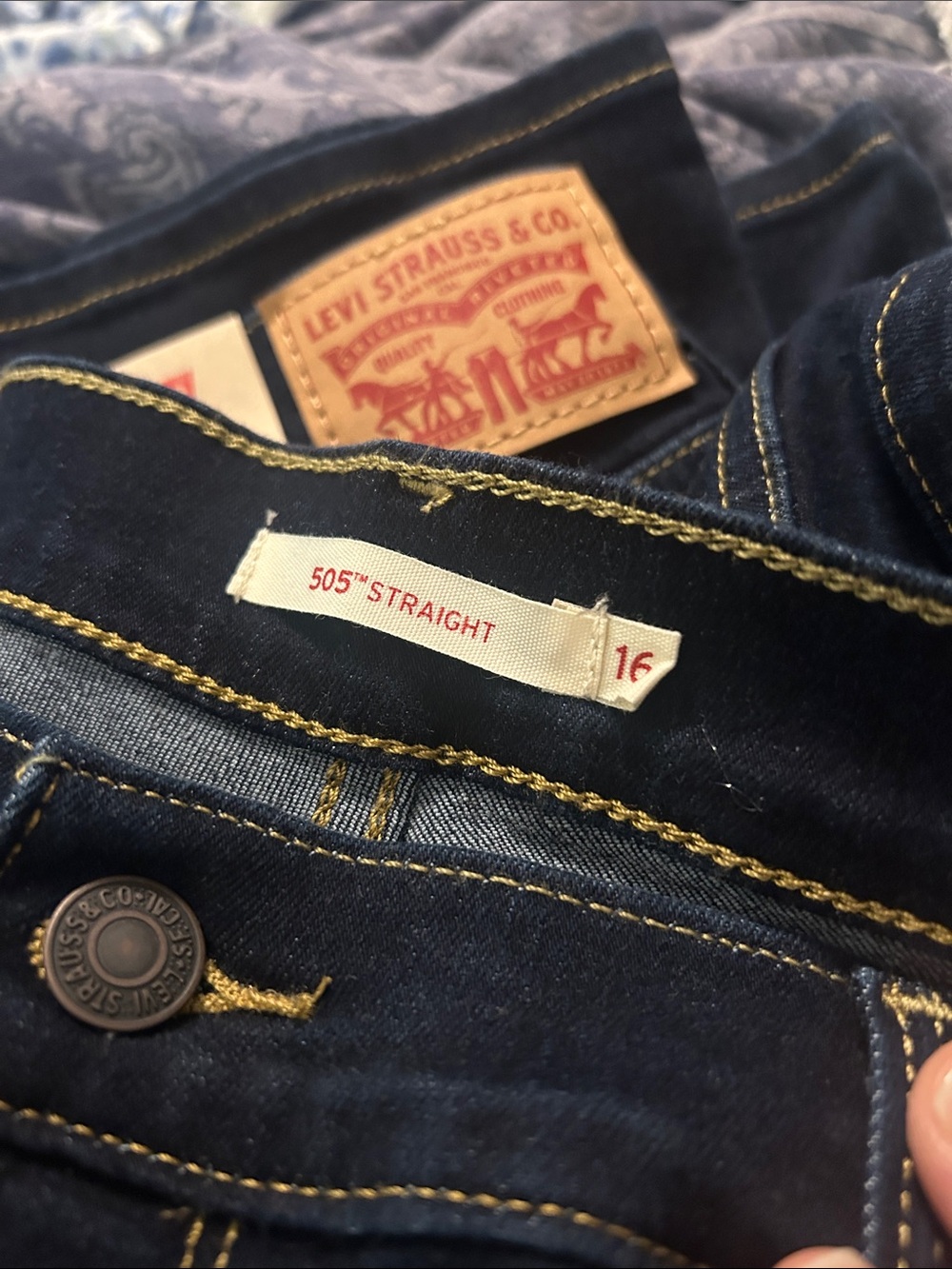 Levi's Dark Blue classic 505 straight Women’s Jeans. Size 16M W33 L 32 - Picture 6 of 7